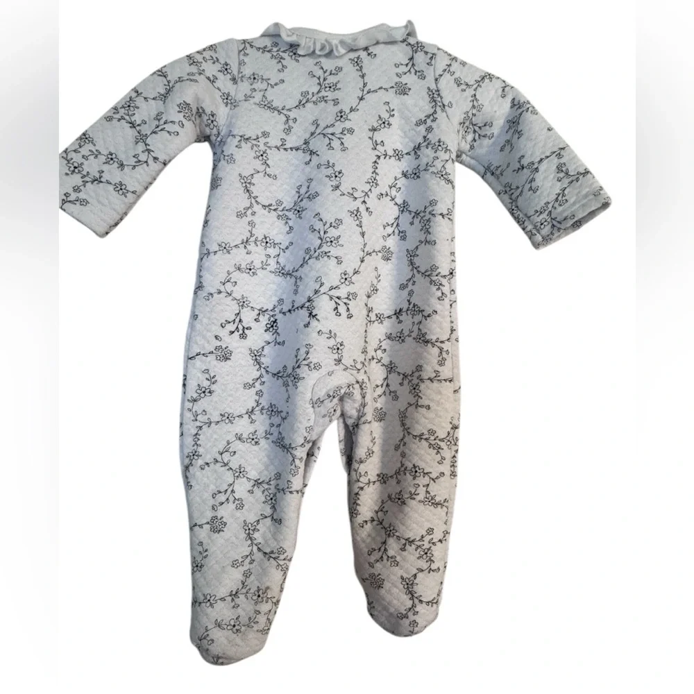 Laura Ashley White and Black Footies One Piece